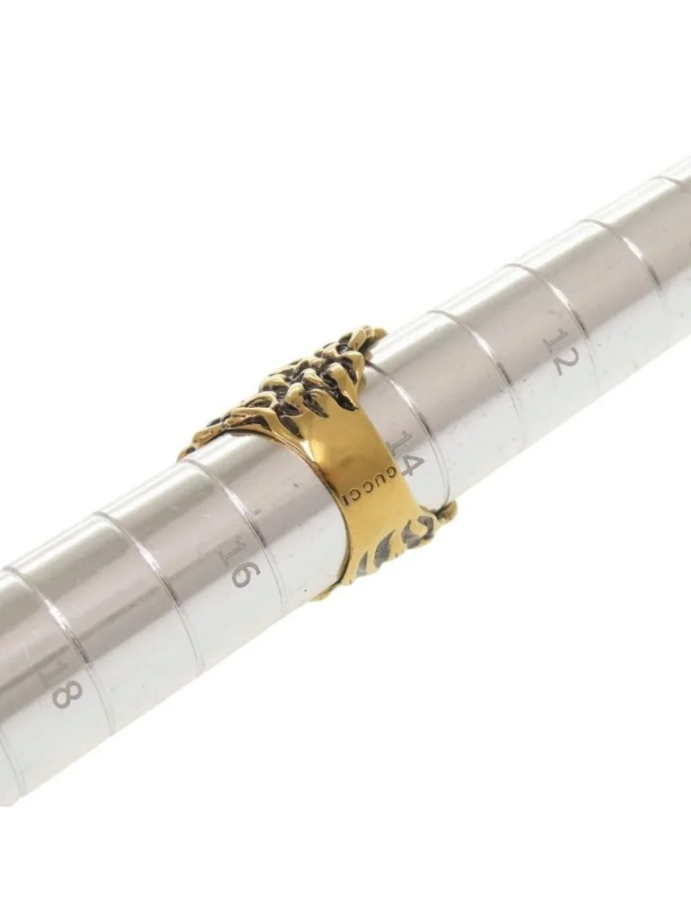 Gucci Lion Head Metal Stone Gold Ring